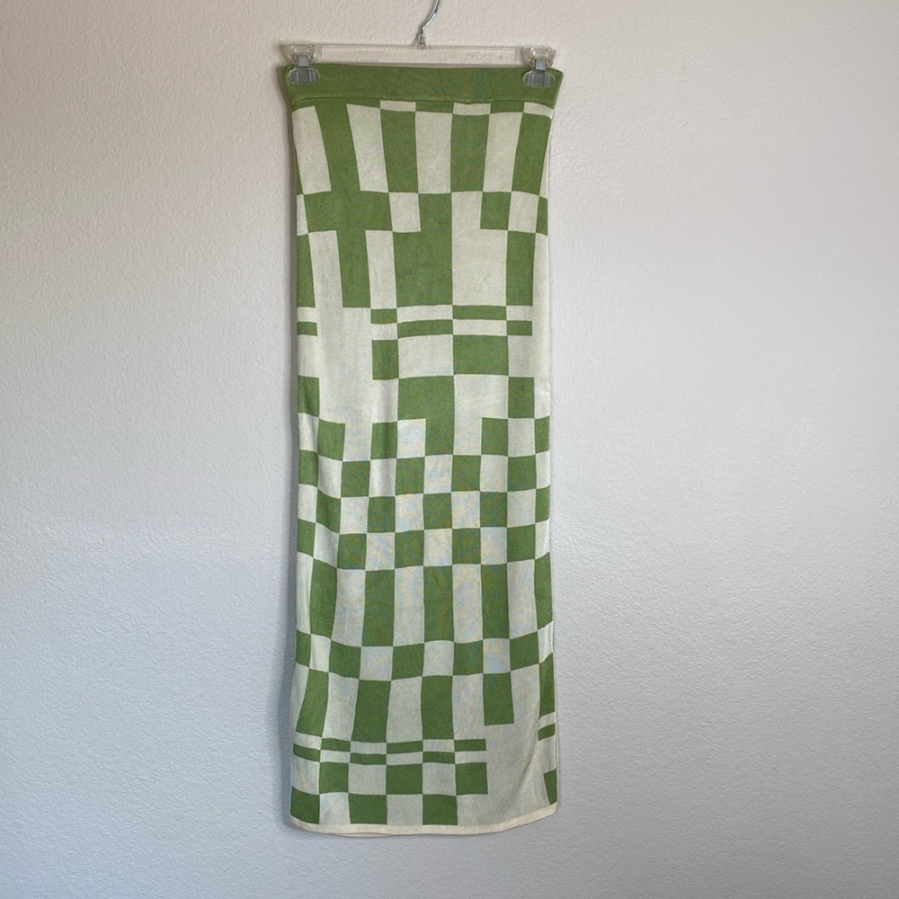 Paloma Wool green geometric maxi pencil skirt women’s medium EUC